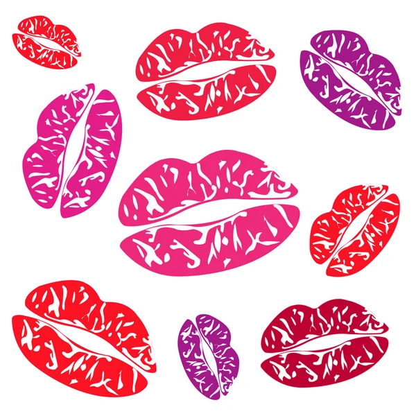 Empreinte des lèvres féminines — Image vectorielle
