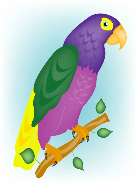 分支上五颜六色的鹦鹉 — 图库矢量图片
