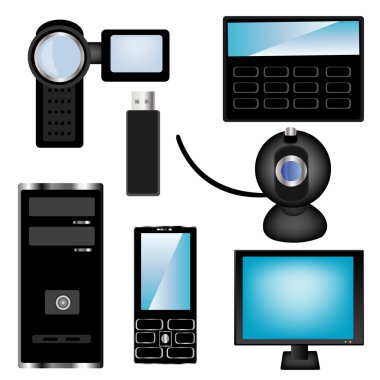 Modern electronic equipment clipart