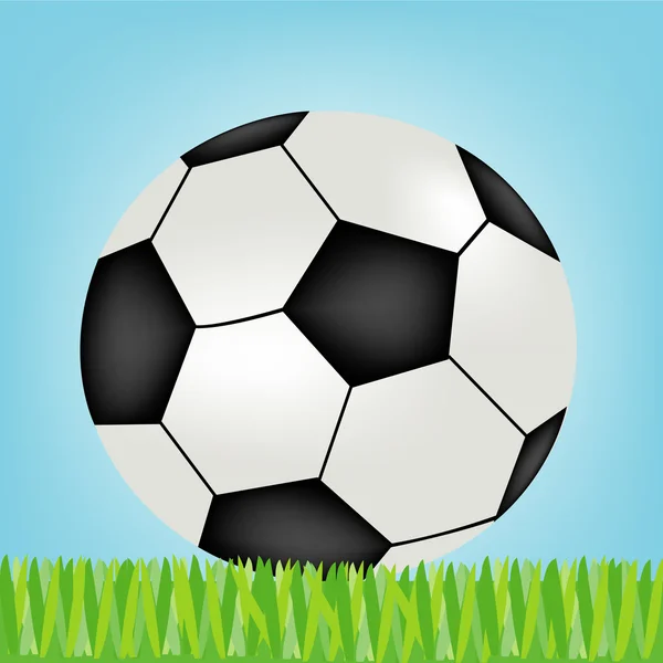 Soccer ball on green herb — Stock Vector