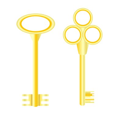 Two gold keys clipart