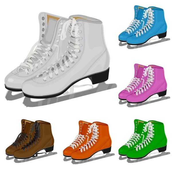 El set de patines de hielo para mujer — Vector de stock