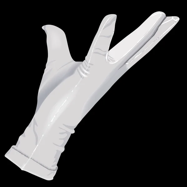Der weiße Handschuh auf schwarzem Hintergrund — Stockvektor