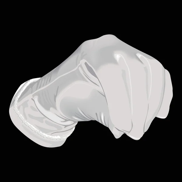 Sarung tangan putih pada latar belakang hitam - Stok Vektor