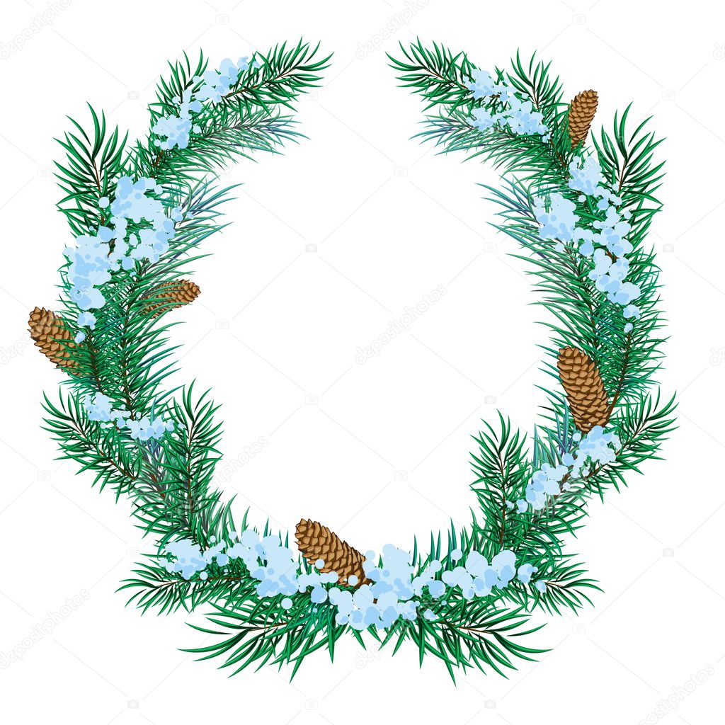 The Christmas wreath of fir twigs