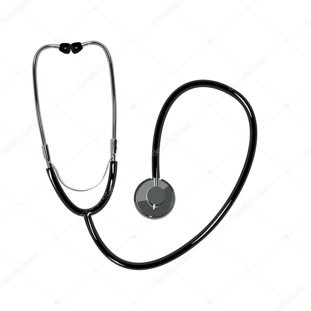 The stethoscope on white background