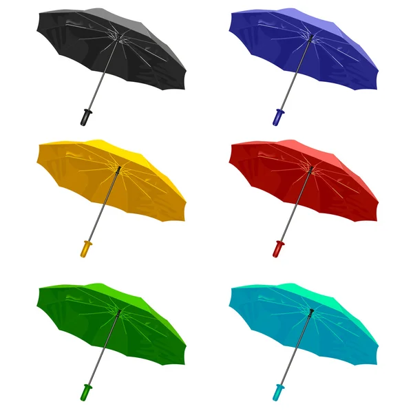 The set umbrella. Isolated on white background. — Stock Vector