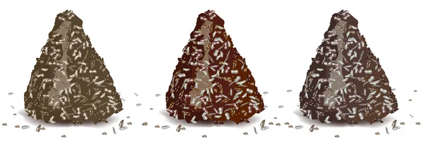 Os chocolates com flocos de coco — Vetor de Stock