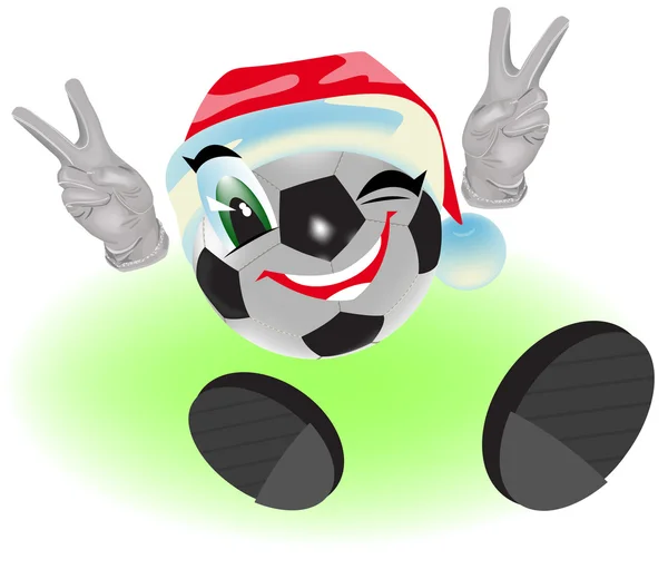 クリスマス サッカー ボール — ストックベクタ