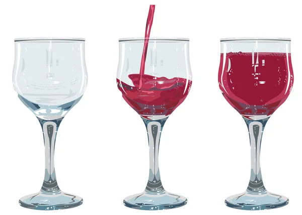 Set verre de vin rouge . — Image vectorielle