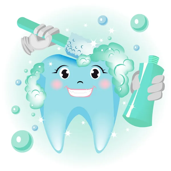 Limpieza de dientes — Vector de stock