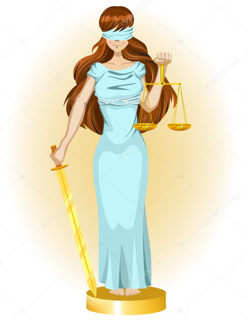 Justice girl. Illustration in vector format EPS