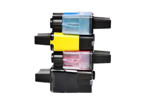 Ink cartridges isolated on white — Stock Photo, Image