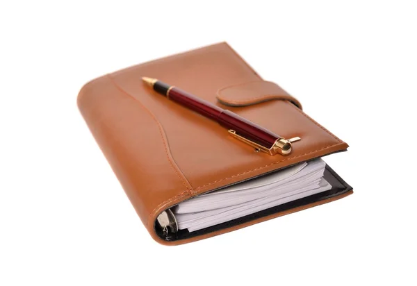 Daily planner with pen — Stock Photo, Image