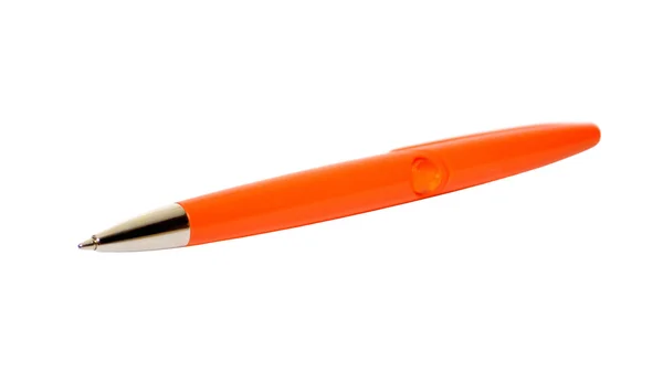 Оранжевая шариковая ручка — стоковое фото