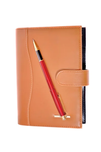 Terminarz i czerwony długopis — Zdjęcie stockowe