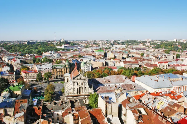 Panorama över en stad lvov — Stockfoto