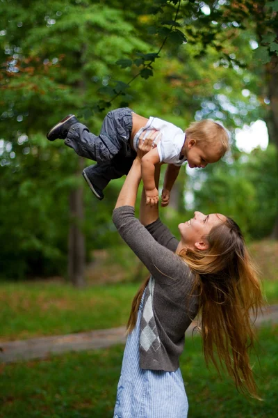 stock image Beauty young mother with son