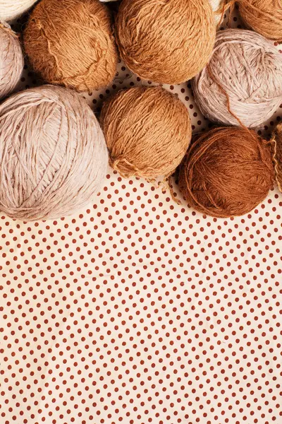Pattern with pile of brown yarn — Stock Photo, Image