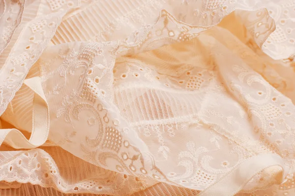 Pattern Beautiful Beige Gentle Lace — Stock Photo, Image