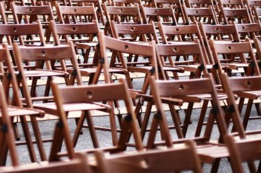 Lot of chairs in vienna, austria clipart