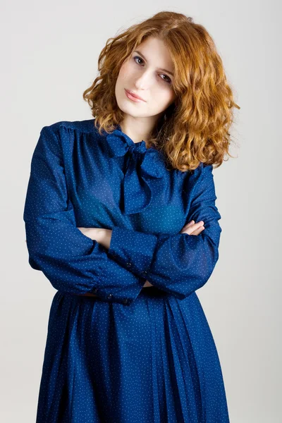 Güzellik Genç Kızıl Saçlı Kadın Portresi — Stok fotoğraf