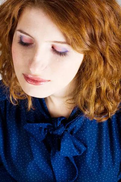 Portret Van Schoonheid Jonge Redhead Vrouw — Stockfoto