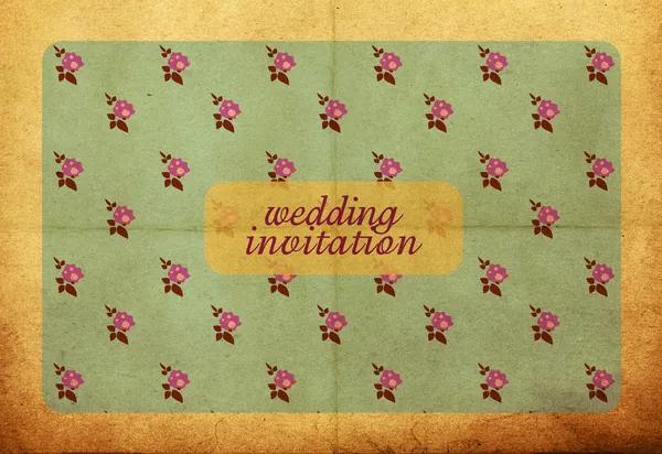 Diseño de tarjeta de felicitación retro, patrón de flores, estilo vintage —  Fotos de Stock