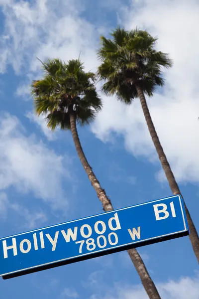 Hollywood Blvd Road Sign — Stock Photo, Image