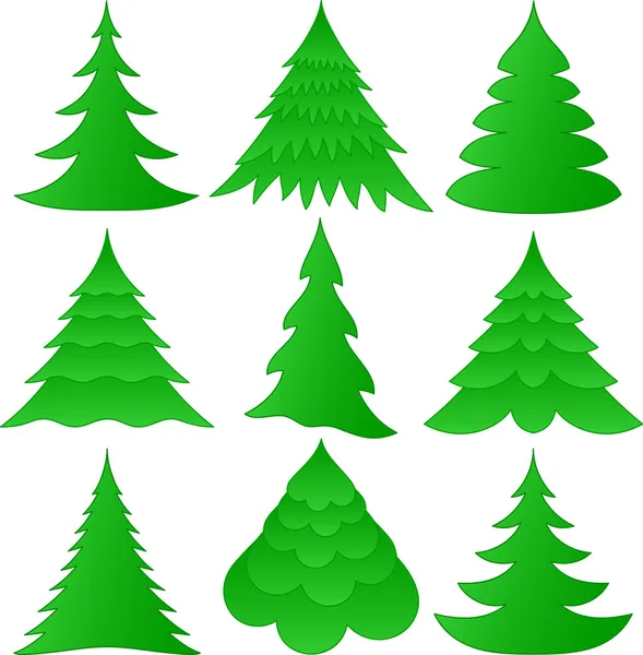 Julen träd insamling — Stock vektor