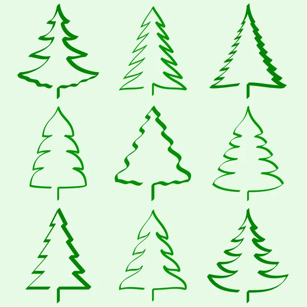 Colección de árboles de Navidad — Vector de stock