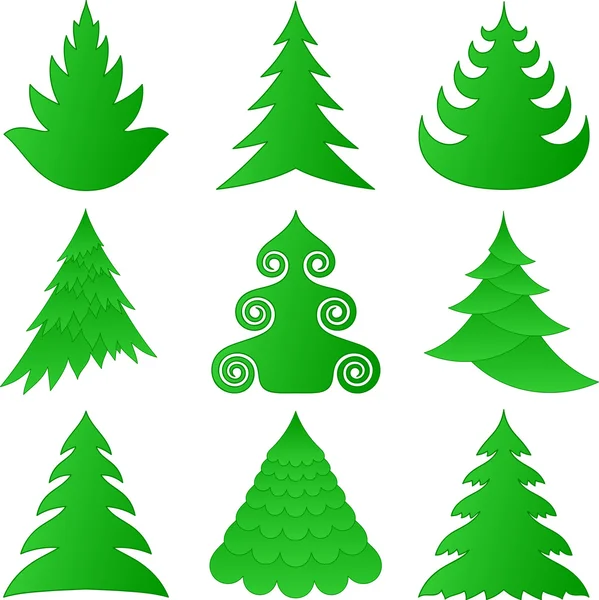 Karácsonyi fák gyűjtemény — Stock Vector