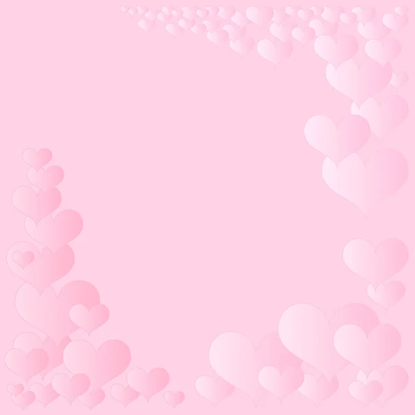 Marco de corazones rosados — Vector de stock