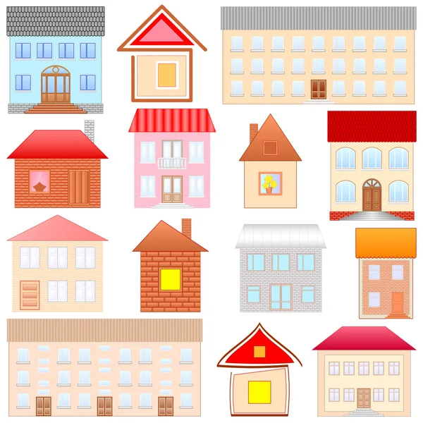 Houses sketches set — Stock Vector