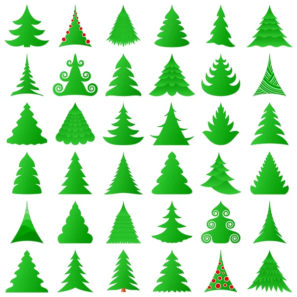 Boże Narodzenie Kolekcja Drzew — Wektor stockowy