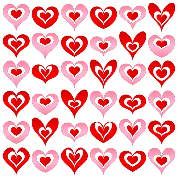 Coeurs Fixés Pour Mariage Saint Valentin Design — Image vectorielle