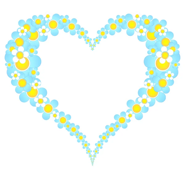 Valentine Cadre Coeur Floral — Image vectorielle