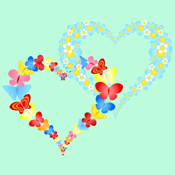 Valentine Symboliska Hjärtan — Stock vektor