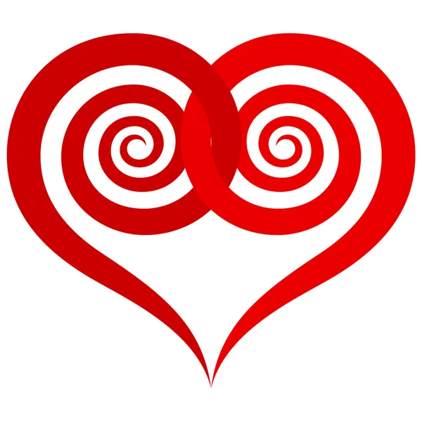 Coração vermelho ornamental — Vetor de Stock