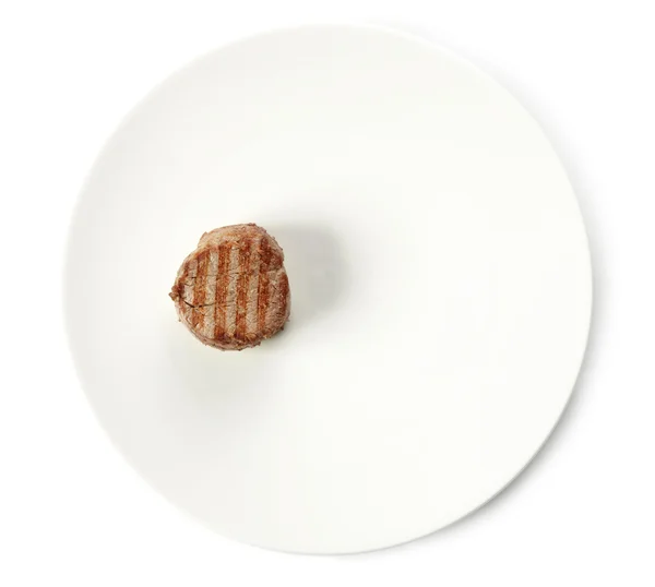 Steak on white plate — Stock Photo, Image