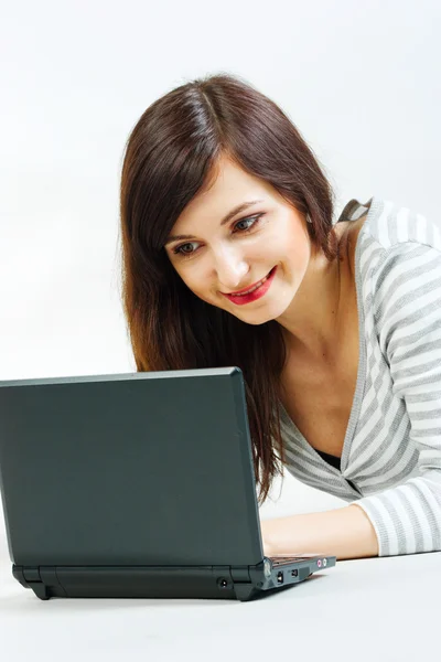 Stock image Girl with laptop