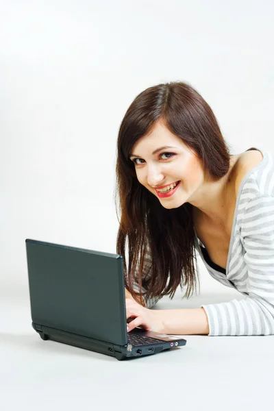 Girl with laptop Royalty Free Stock Photos