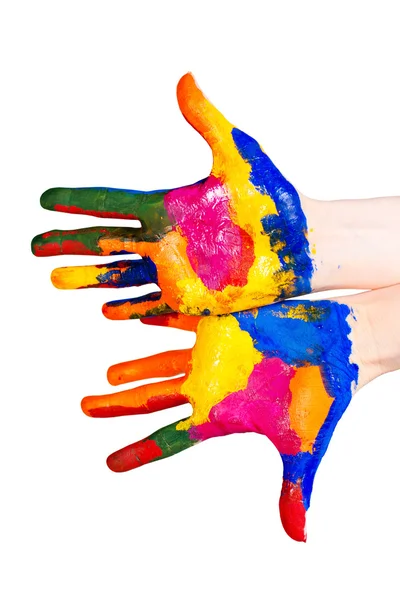 Пофарбовані руки — стокове фото