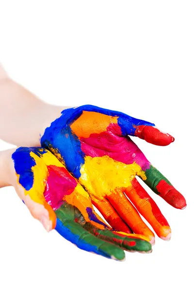 Пофарбовані руки — стокове фото