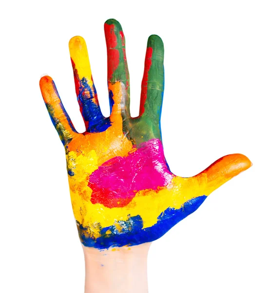 Hand geschilderd in verschillende kleuren Stockfoto