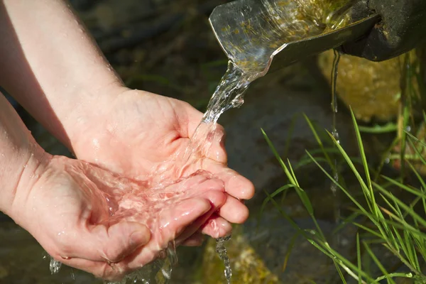 stock image Water in hand