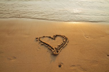 Heart on beach clipart