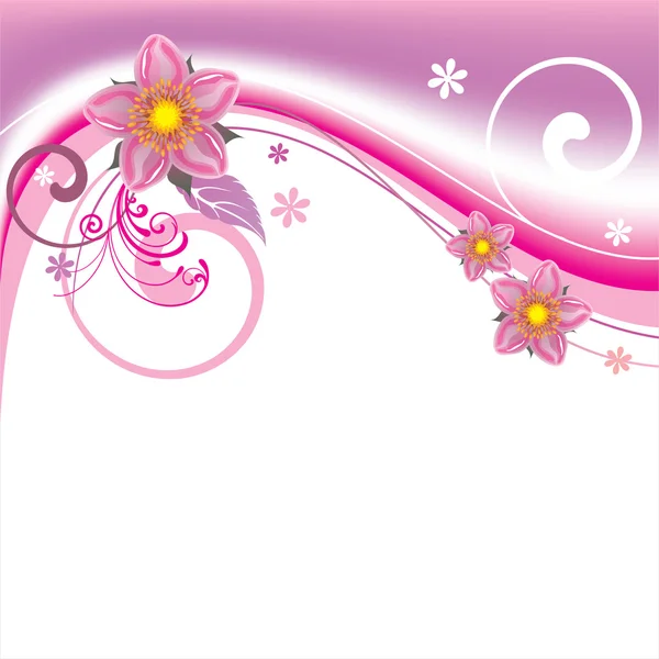 ピンクの花。花の背景. — ストックベクタ