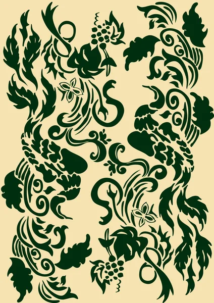 Victorian scroll floral vector — Stock Vector