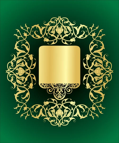 Marco decorativo vintage oro — Vector de stock